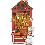 Rolife Christmas Indoor Scene Book Nook mit LED-Beleuchtung im Bücherregal
