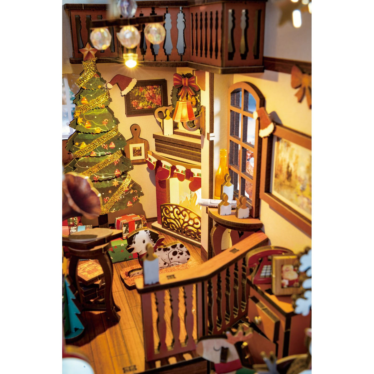 Weihnachtsdekoration zum Selbstbauen: Rolife Book Nook Christmas Indoor Scene mit Licht