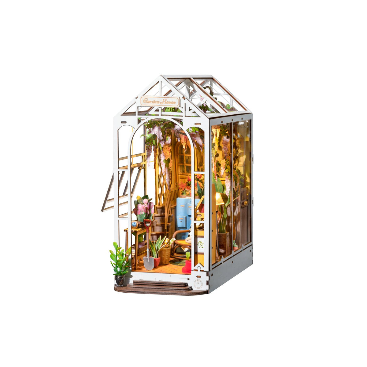 Rolife Garden House Book Nook mit LED-Beleuchtung im Bücherregal