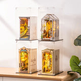 Rolife Book Nook Vitrine WD1001 – transparente Staubschutzhaube mit schwarzem Boden