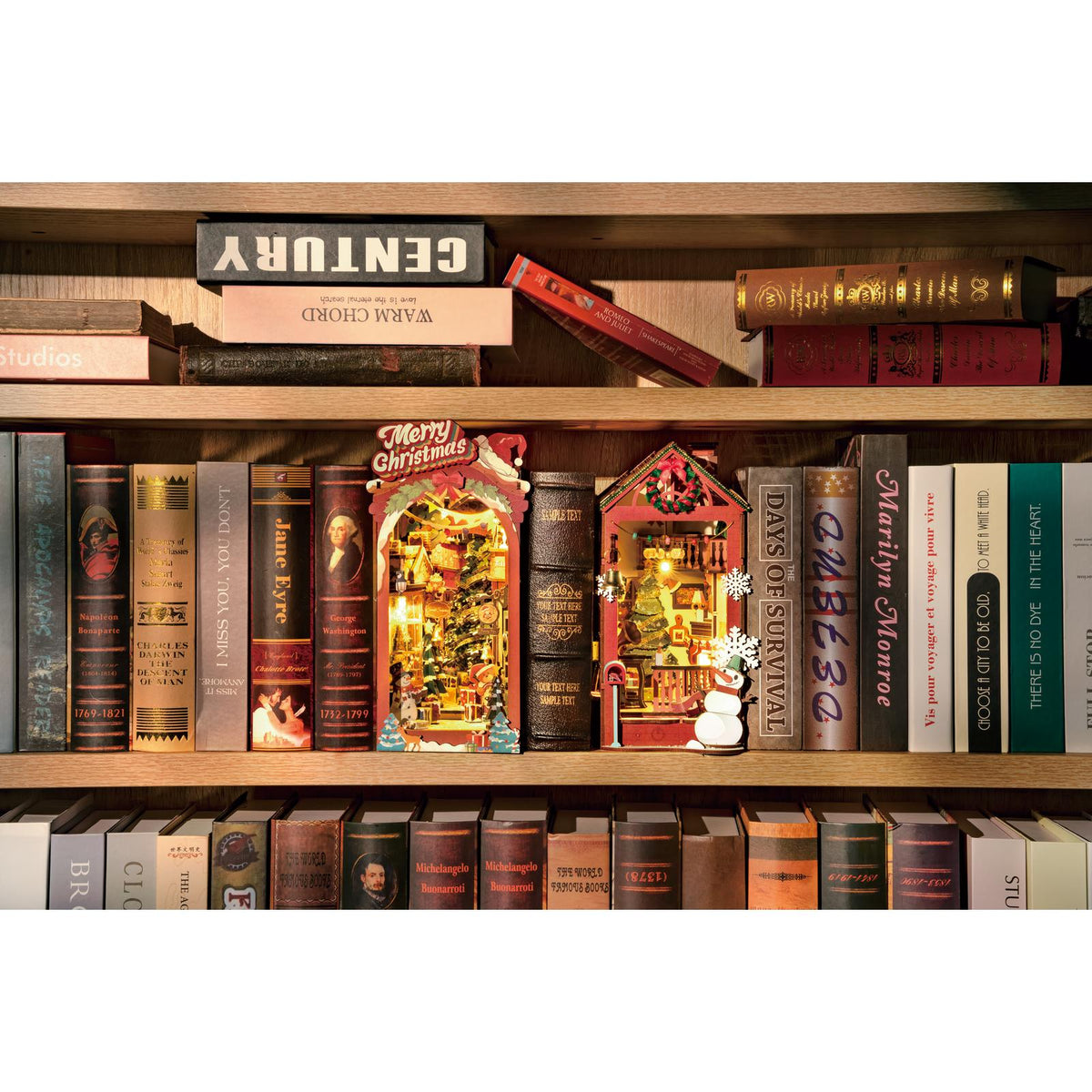 289 vorgefärbte Holzteile für den Rolife Christmas Street Book Nook