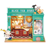 Rolife DIY Miniaturhaus Alice's Tea Store DG156-C – fertig aufgebauter Teeladen im Retro-Look
