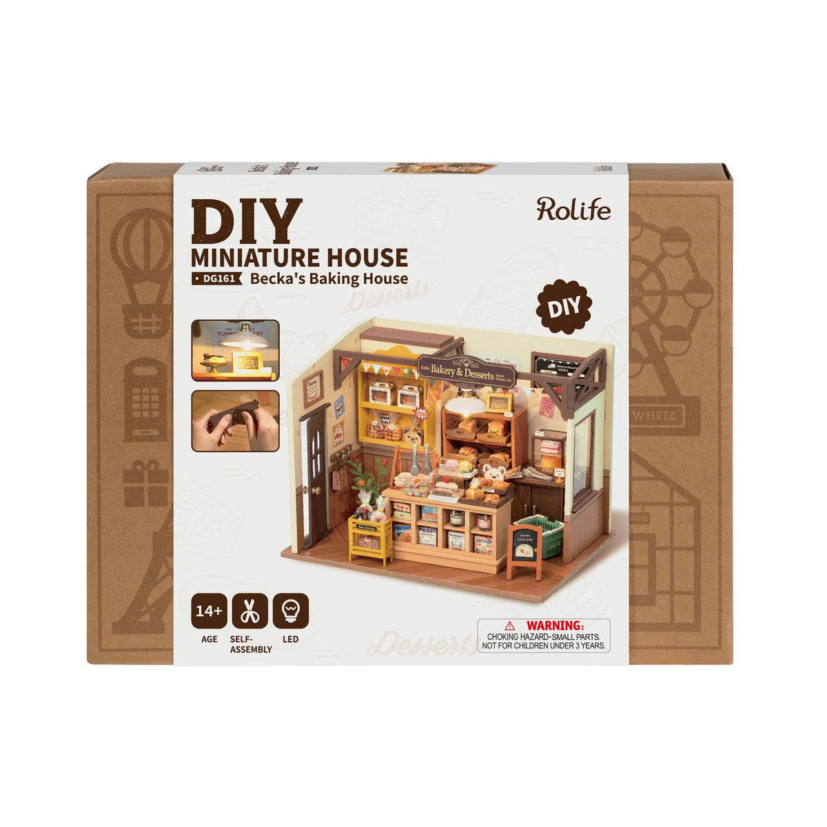 Becka's Baking House als Dekoration im Regal, Rolife Miniaturhaus