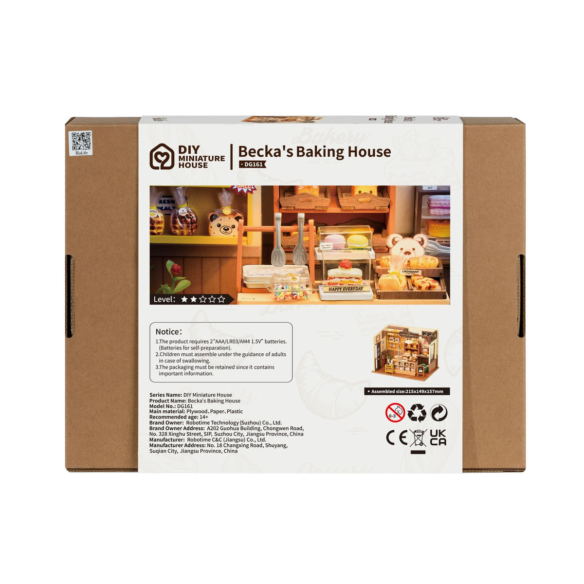 Miniaturhaus für Erwachsene: Becka's Baking House mit LED-Licht