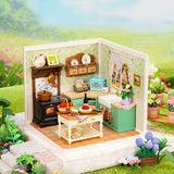 Rolife Farmhouse Kitchen Miniaturküche Bausatz mit AGA-Herd, Fliesenrückwand und Wandregal