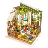 Rolife DIY Miniaturhaus Millers Blumenhaus DG108 fertig aufgebaut mit Terrasse und Garten