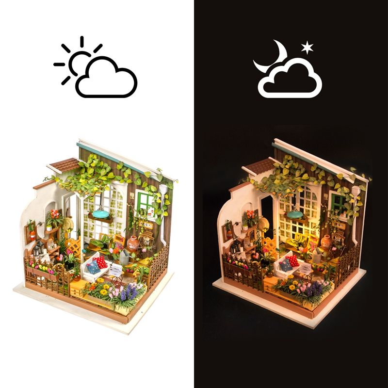 Rolife Miniaturhaus Miller's Flower House DG108 in der Frontansicht