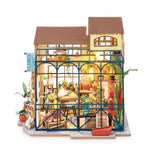 Seitenansicht Emily's Flower Shop DG145-A – DIY Miniaturhaus mit LED von Rolife