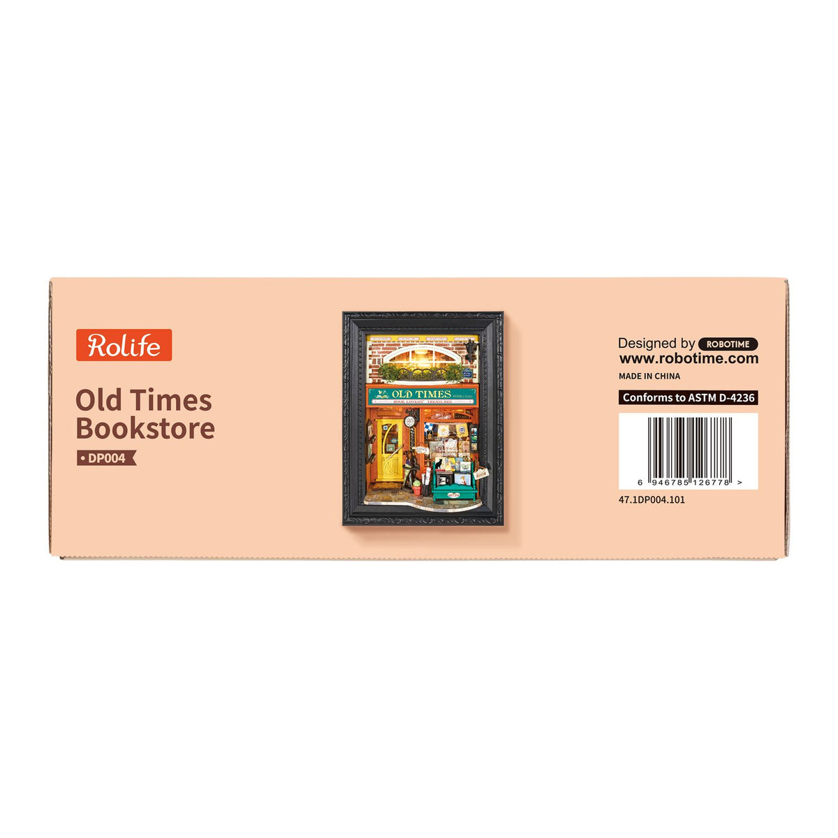Lasergeschnittene Teile des Rolife DIY Miniaturhauses Old Times Bookstore DP004