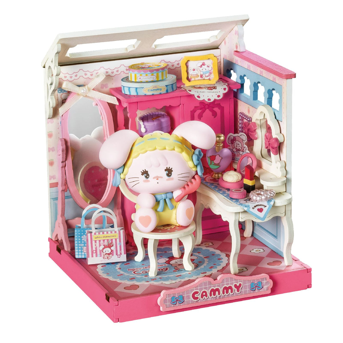Rolife DIY Miniaturhaus Cammy’s Beauty Moment DA007 – rosa Hasen-Boudoir fertig aufgebaut