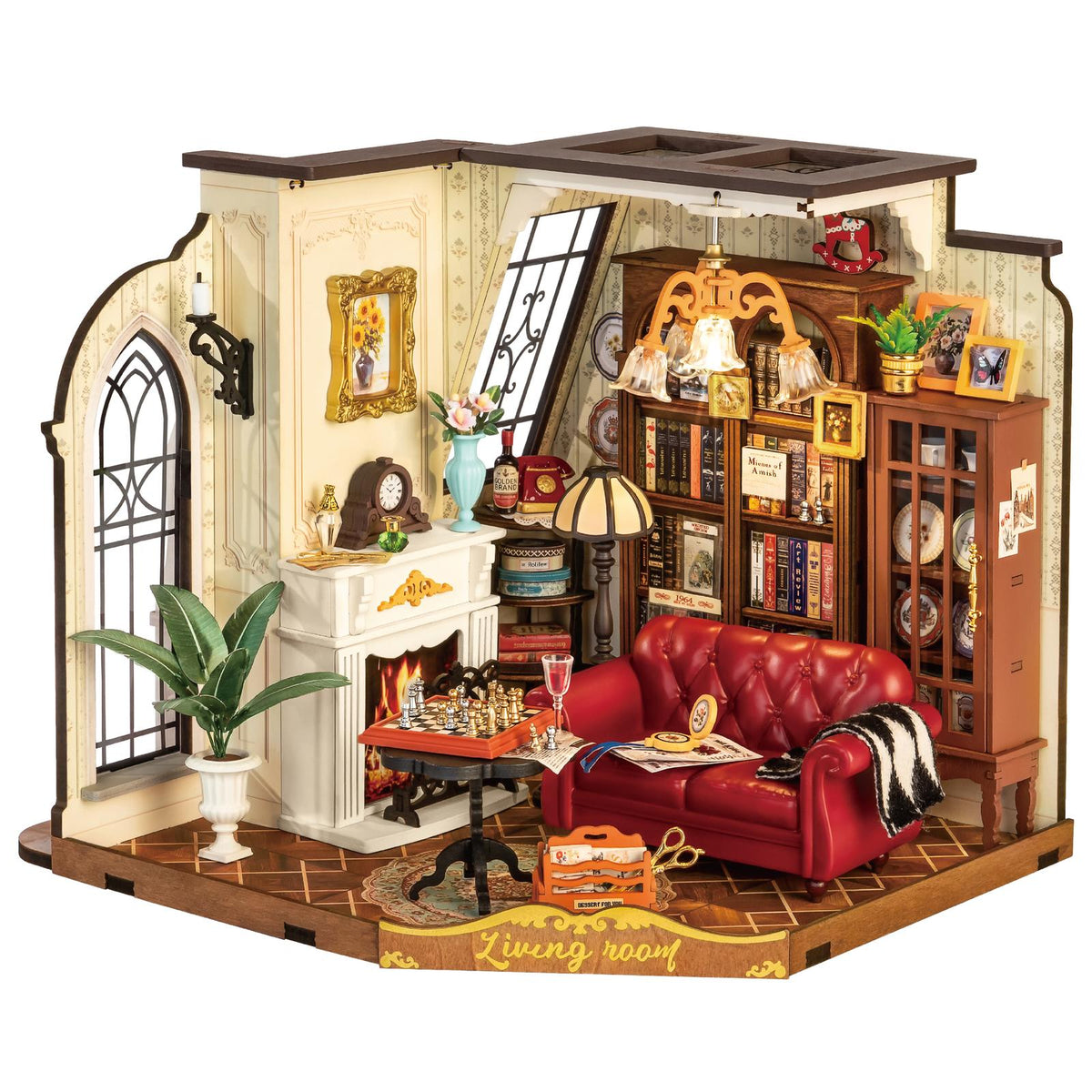 Rolife DIY Miniaturhaus Catherine's Living Room DG175 – fertiges Vintage-Wohnzimmer