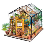 Cathy's Flower House Rolife Bausatz Frontansicht des Miniatur-Blumenladens