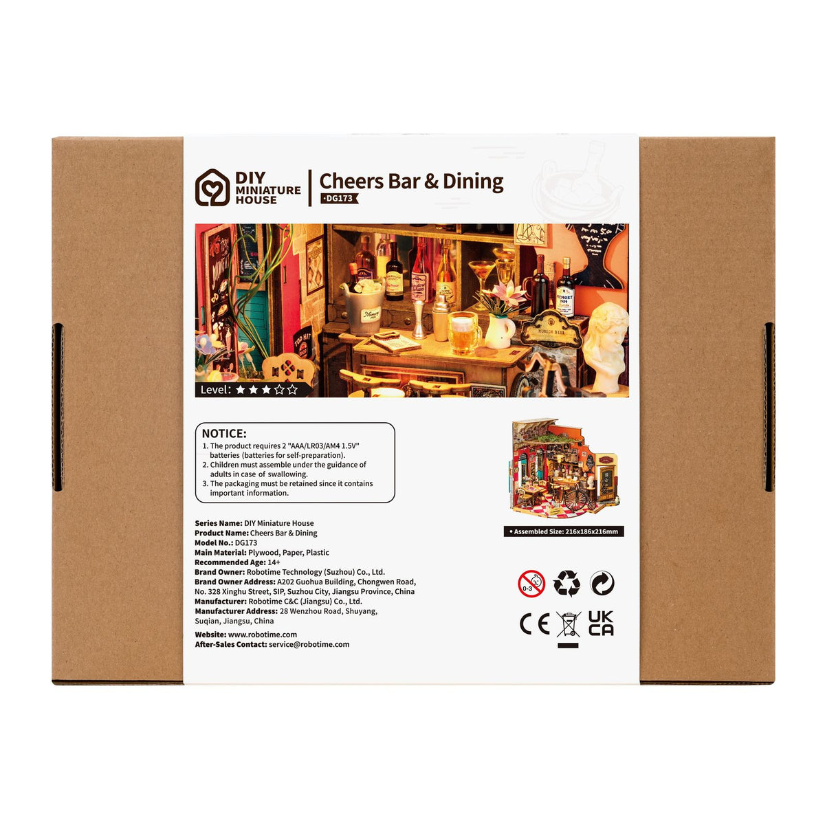 Miniaturhaus Geschenk: Rolife Cheers Bar & Dining als Deko im Regal