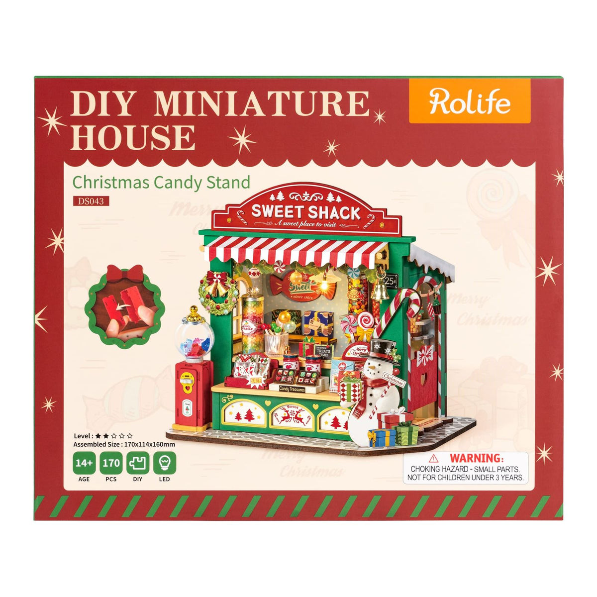DIY Miniaturhaus für Erwachsene als Weihnachtsdeko auf dem Fensterbrett: Christmas Candy Stand