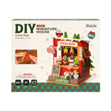 Weihnachtsmarkt Miniatur Bausatz – Rolife Cocoa Shop als Deko auf dem Regal