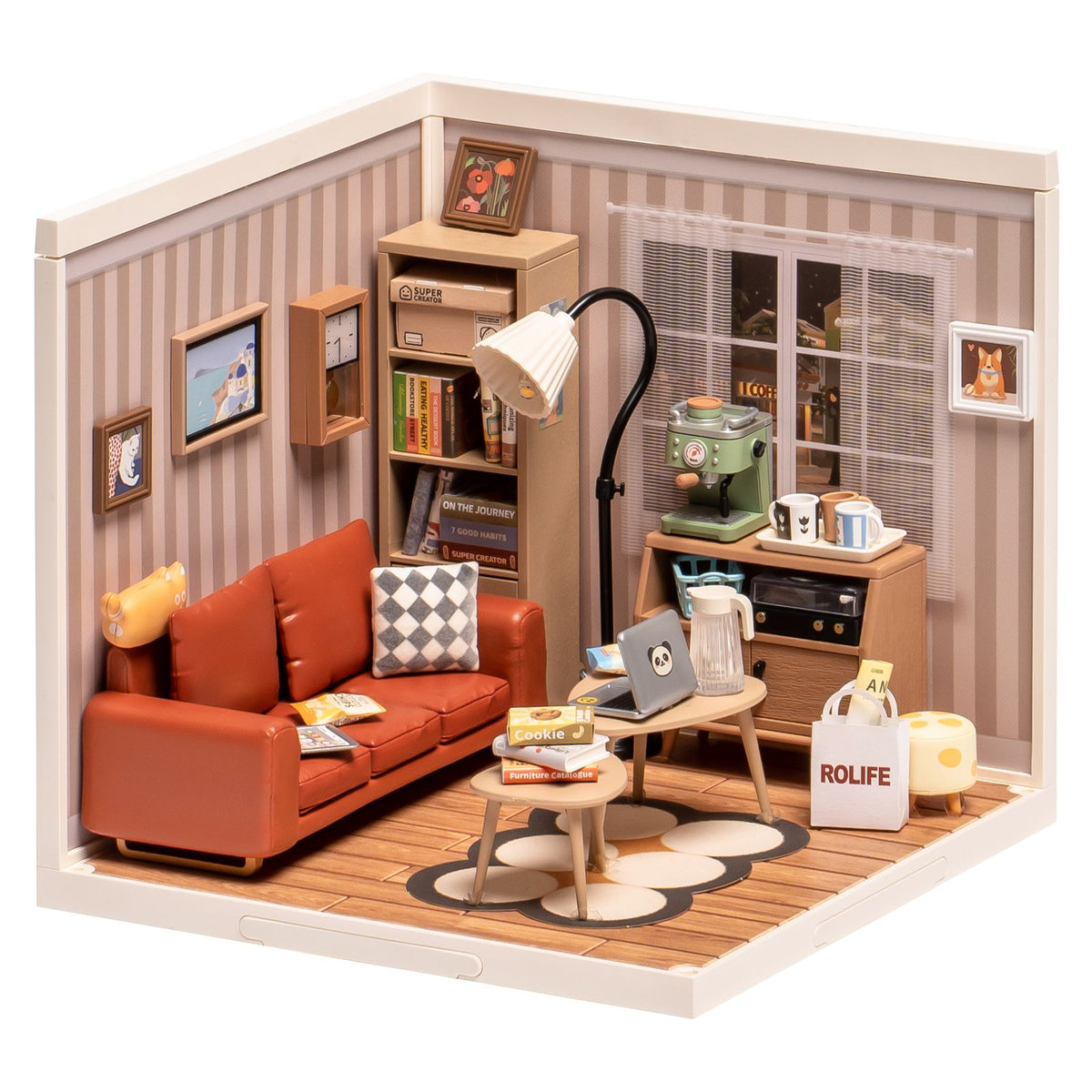 Rolife DIY Miniaturhaus Cozy Living Lounge DW007 fertig aufgebaut