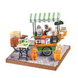 Rolife DIY Miniaturhaus Aromatic Coffee Cart DG182 – Kaffeewagen Bausatz fertig aufgebaut