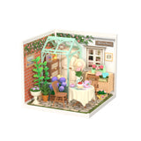 Rolife DIY Miniaturhaus Blooming Tea Garden DW013B mit Terrasse, Tisch und zwei Stühlen