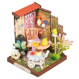 Fancy Tea Yard DS038 Miniaturhaus Bausatz aus Holz von Rolife in der Frontansicht