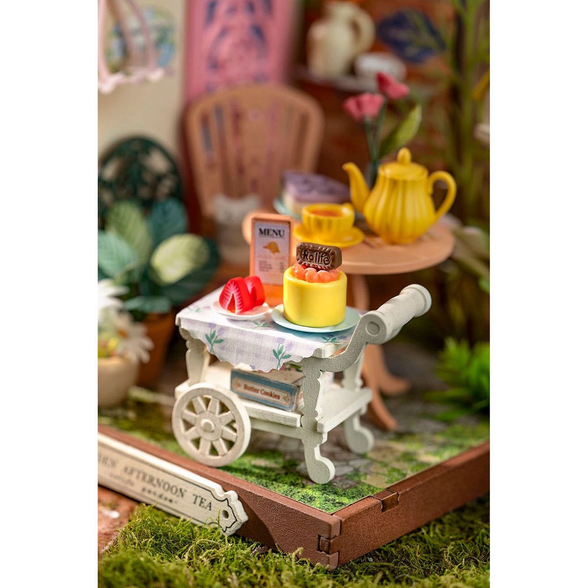 Fancy Tea Yard Rolife – Teewagen mit Rädern im Nahaufnahme-Detail
