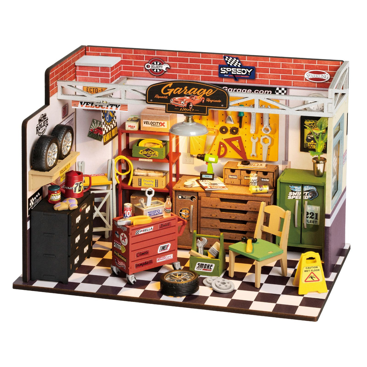 Rolife DIY Miniaturhaus Garage Workshop DG165 – fertige Autowerkstatt im Kleinformat