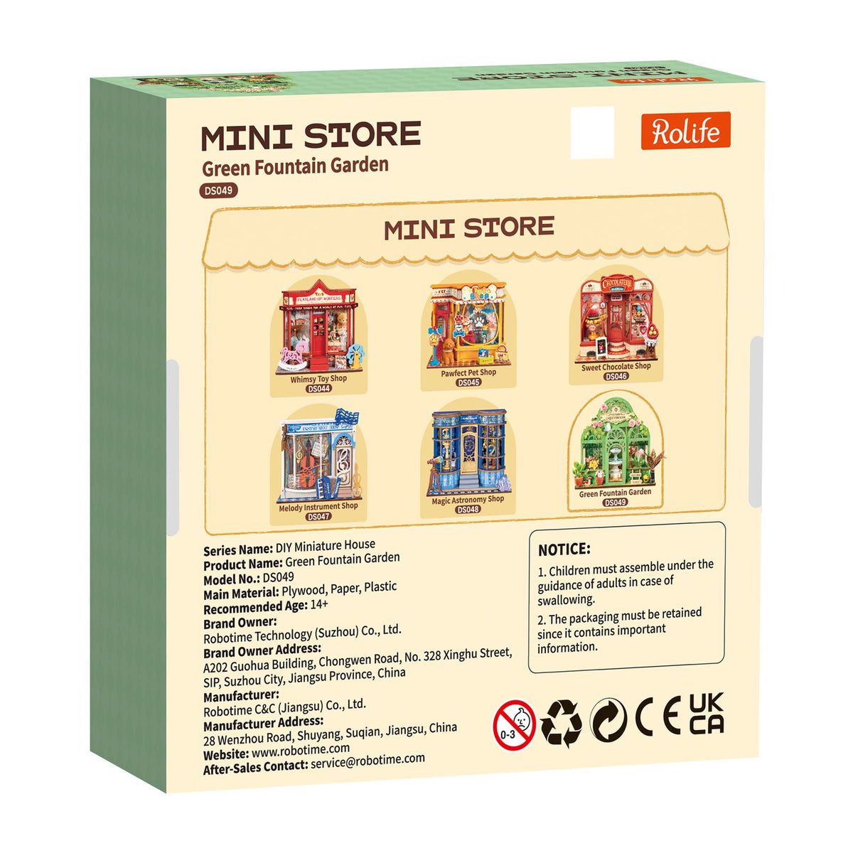 Rolife Ministore Green Fountain Garden als Deko auf Regal oder Schreibtisch