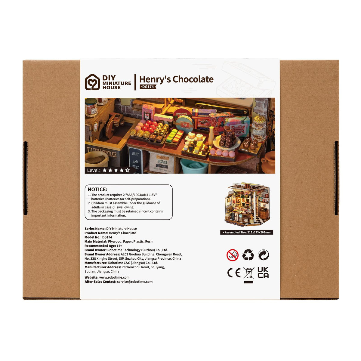 Henry's Chocolate DG174 – fertige Größe 21,3 x 17,3 x 20,3 cm, Maßstab 1:18