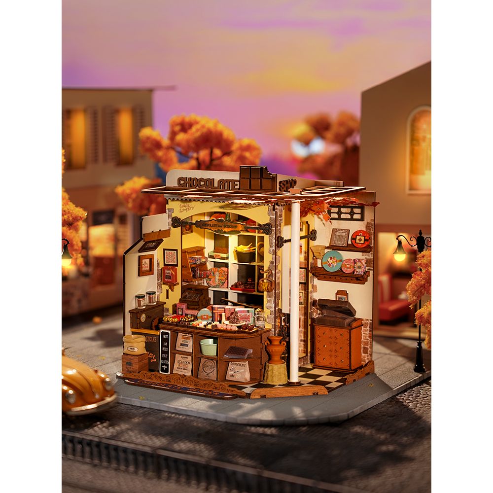 Rolife DIY Miniaturhaus Henry's Chocolate als Deko für Regal und Vitrine