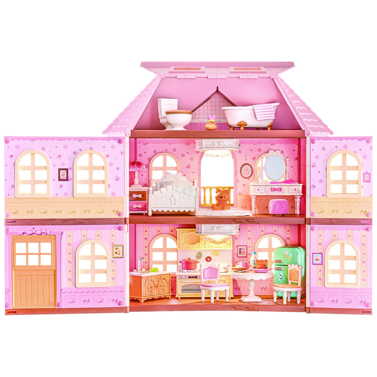 Fairy Rose Cottage Puppenhaus Bausatz von Rolife in der Frontansicht