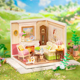 Miniaturhaus für Erwachsene: Teeservice mit Teekanne, Tasse und Keksschälchen