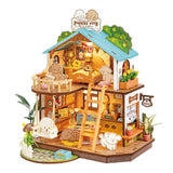 Rolife DIY Miniaturhaus Hundevilla Puppy's Cozy Villa DG169 fertig aufgebaut mit LED-Beleuchtung