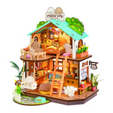 Rolife Puppy's Cozy Villa Miniaturhaus Bausatz aus Holz in sommerlichen Gelbtönen