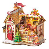 Rolife DIY Miniaturhaus Lebkuchenhaus DG176 mit roter Bogentür und Lebkuchenmännchen