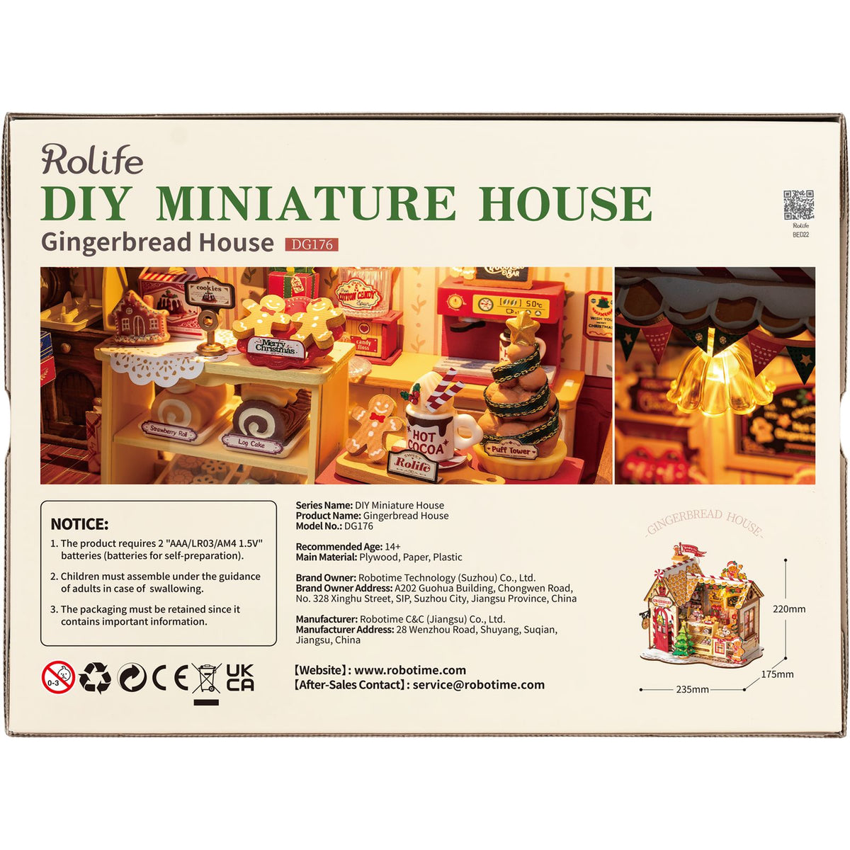 Lebkuchenhaus Geschenk zum Selbstbauen: Rolife DIY Miniaturhaus DG176 Detailansicht