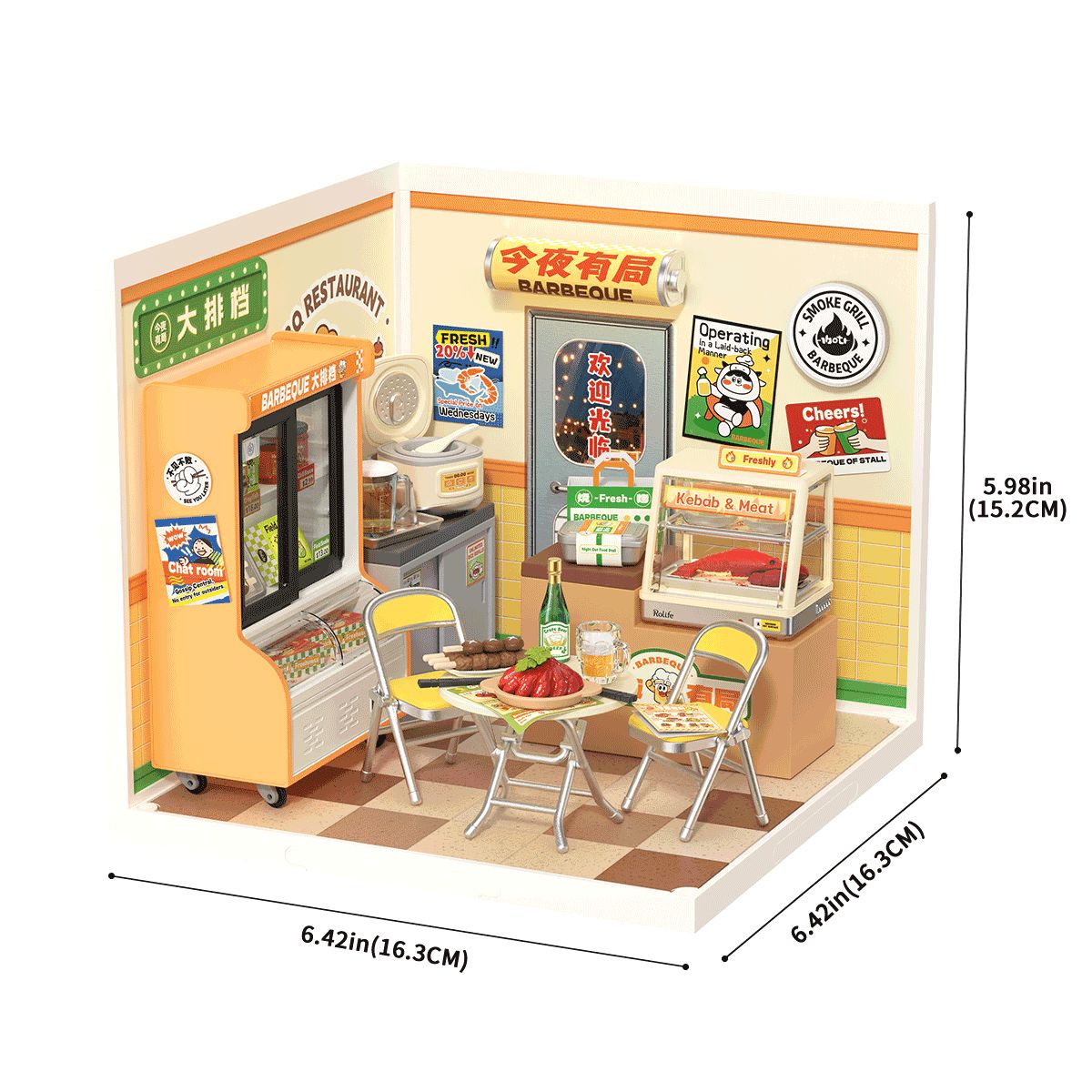 Rolife DIY Miniaturhaus Night Out Food Stall DW022 – asiatischer Abendimbiss als Bausatz