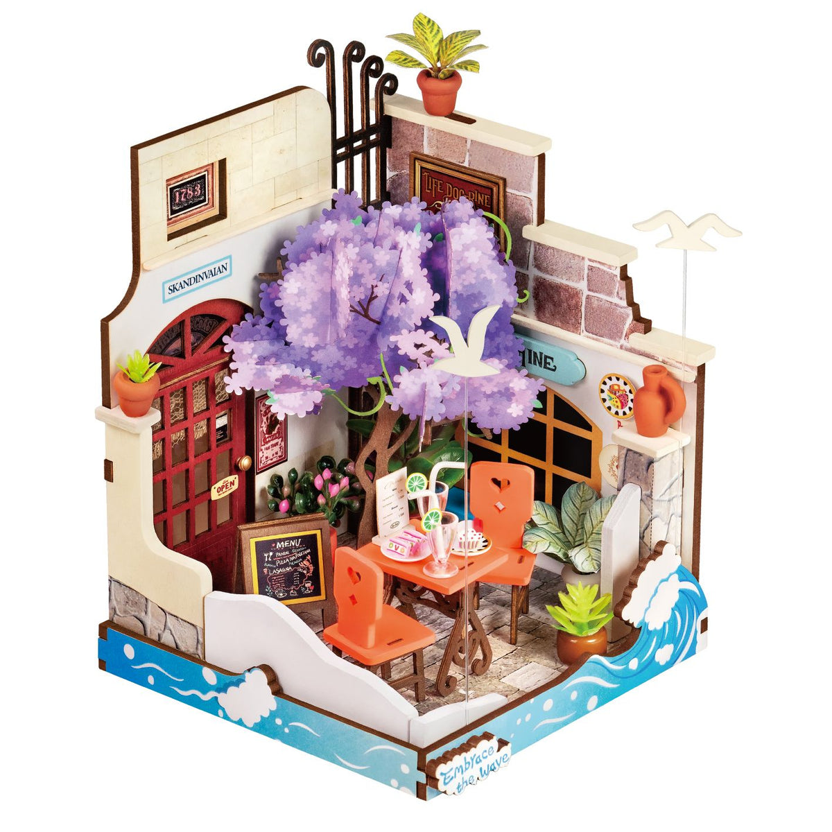 Rolife DIY Miniaturhaus Sea Holiday Restaurant DS039 fertig aufgebaut mit Terrasse