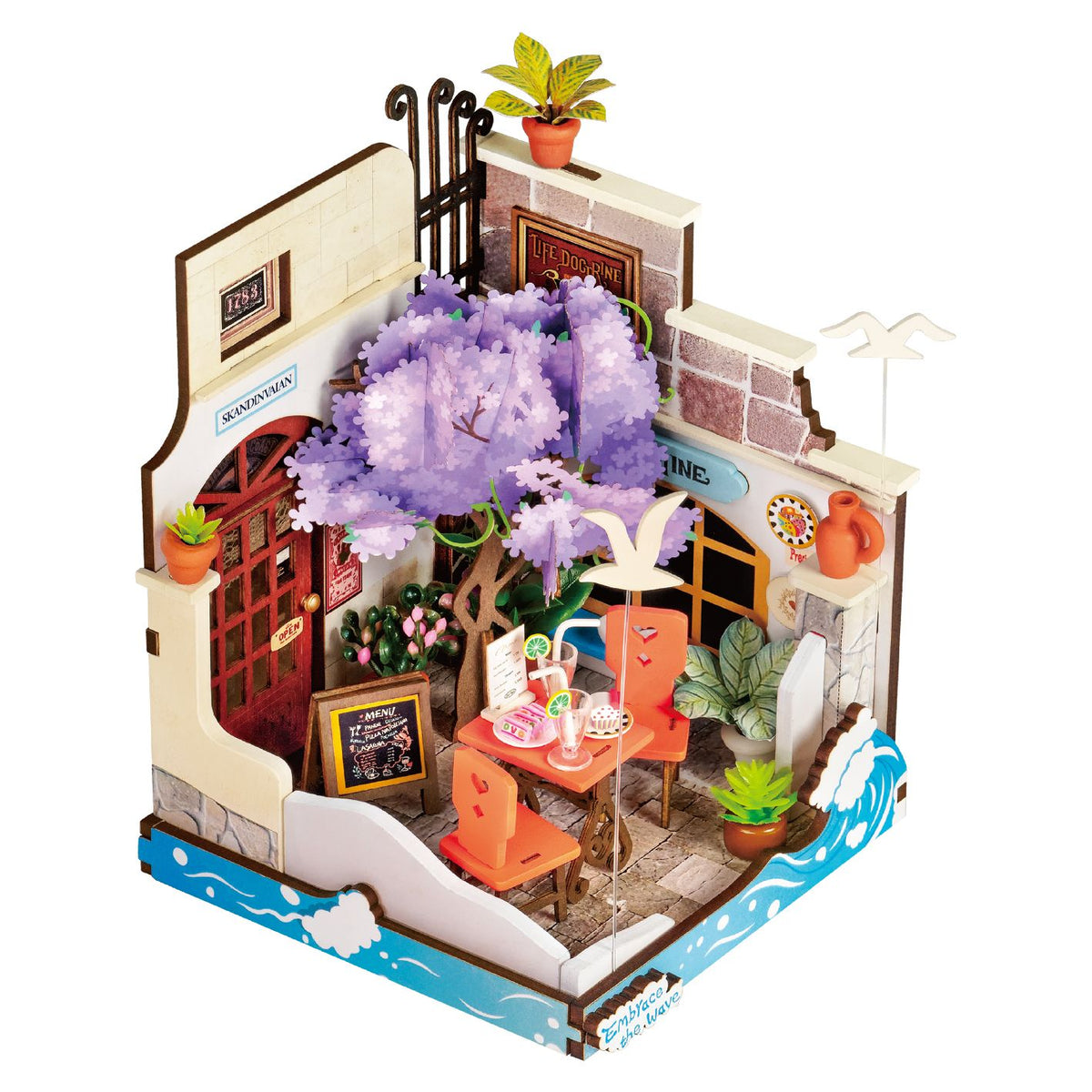 Miniatur Restaurant am Meer von Rolife, Bausatz aus Holz für Erwachsene