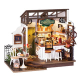 Rolife DIY Miniaturhaus Slow Life Café DG162-B – Gesamtansicht des fertigen Holzmodells