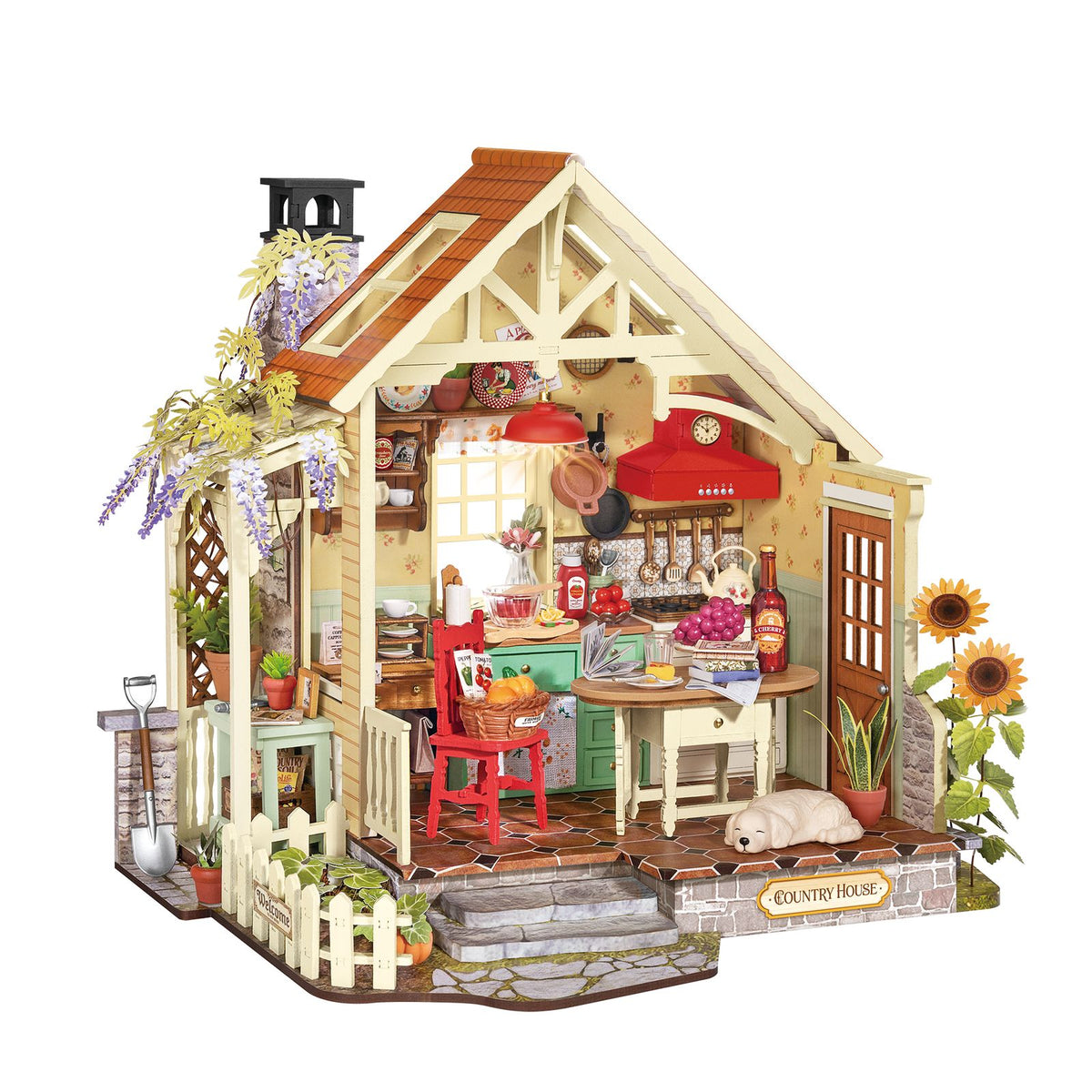 Rolife DIY Miniaturhaus Sunlit Farmhouse Kitchen DH101 als fertige Landhausküche