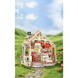 Miniaturhaus aus Holz DH101 mit Maßen 23,2 × 18,7 × 21,3 cm