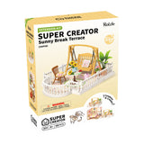 Rolife Super Creator Sunny Break Terrace mit Zaun und Betonfliesenboden