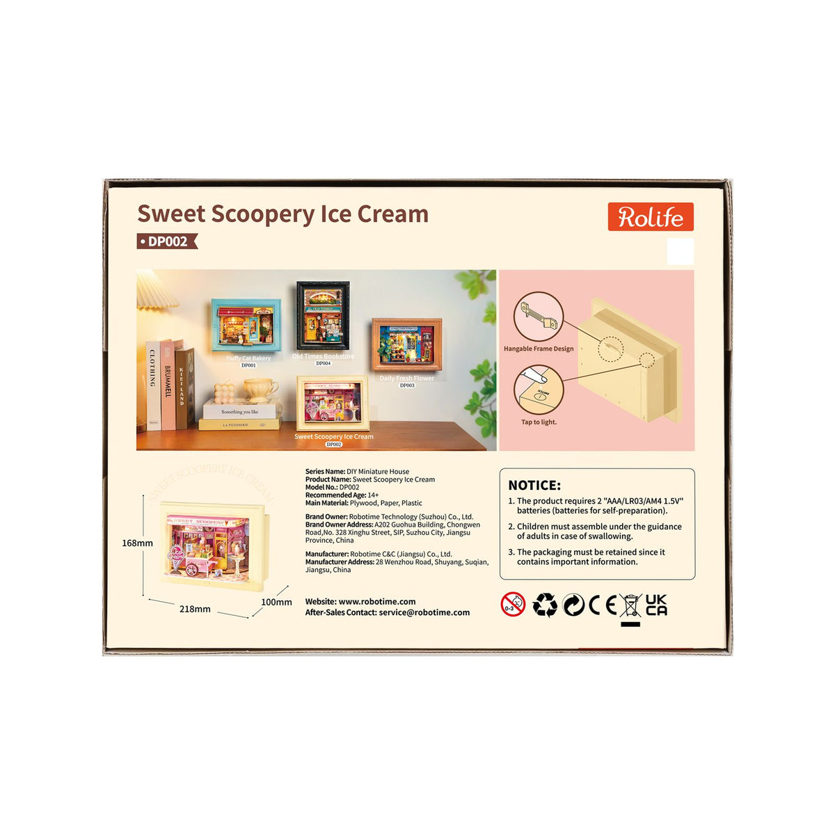 Zuckerwaffel-Boden und verspielte Details der 3D-Wandminiatur Sweet Scoopery
