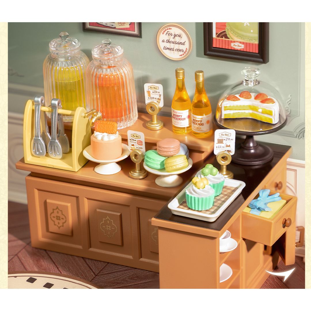 Sweet Sips Tea mit LED-Beleuchtung, Miniaturhaus Bausatz von Rolife