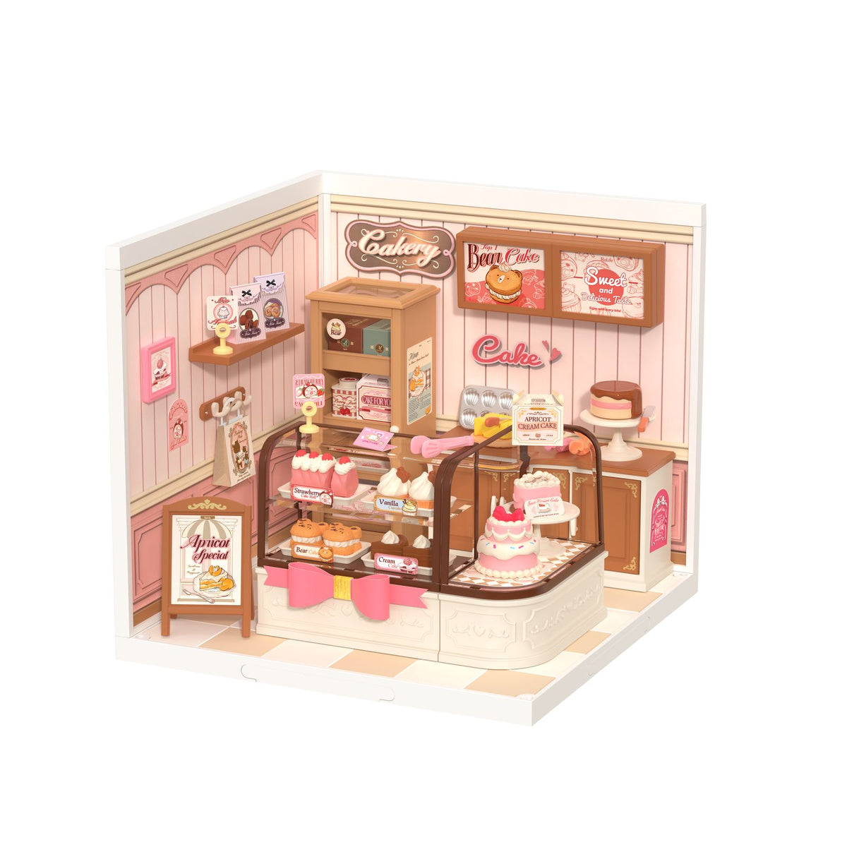 Rolife DIY Miniaturhaus Tasty Cake Shop DW019B – pastellrosa Bäckerei als Bausatz