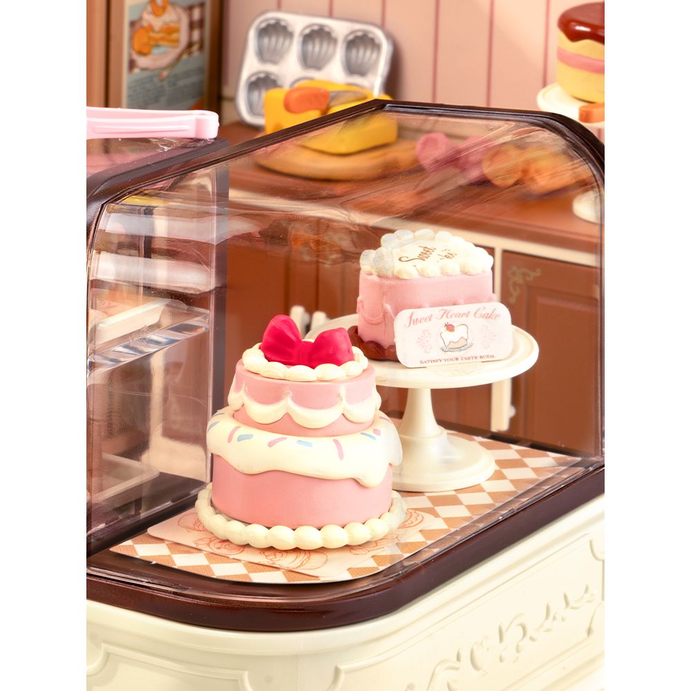 Rolife Miniaturhaus Tasty Cake Shop mit beweglichen Schranktüren zum Öffnen und Schließen