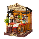 Rolife DIY Miniaturhaus Tipsy Cat Bar DS054 fertig aufgebaut als Miniatur-Bar aus Holz
