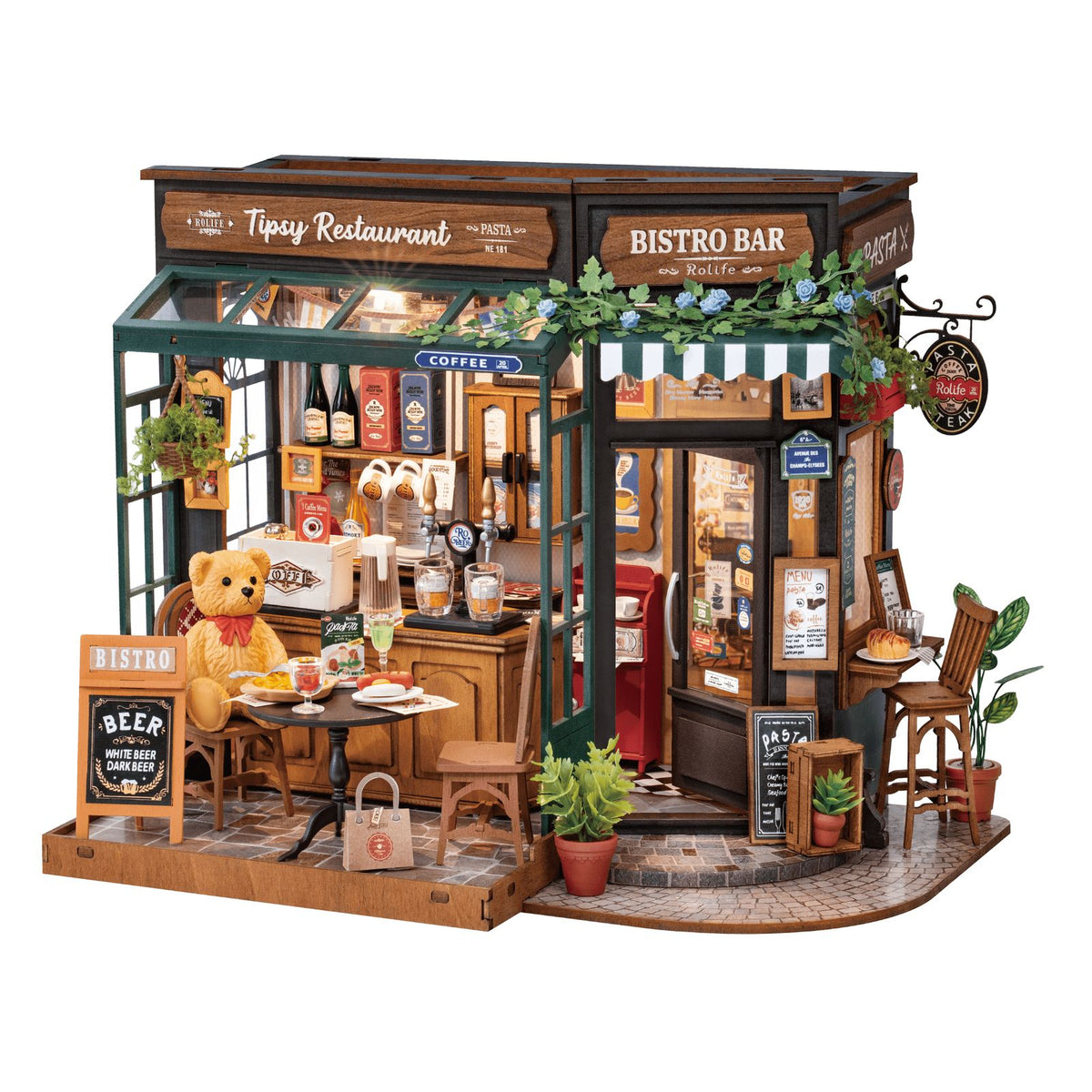 Rolife DIY Miniaturhaus Tipsy Restaurant DG167 als fertig aufgebautes Bistro