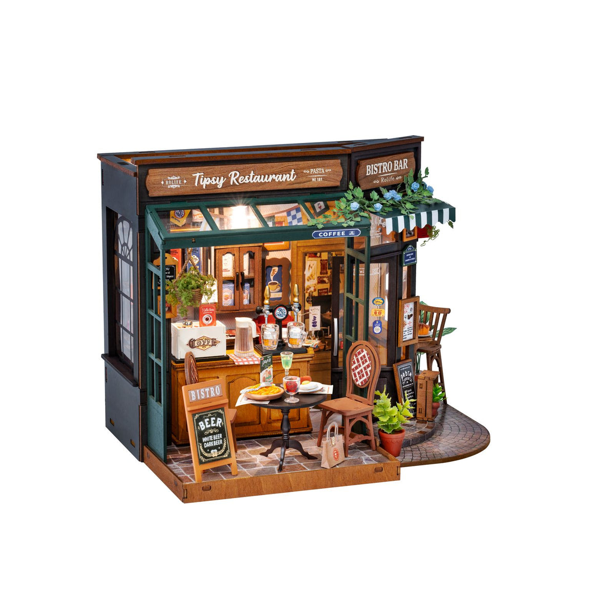 Rolife Miniaturhaus Tipsy Restaurant mit authentischer Bistro-Fassade