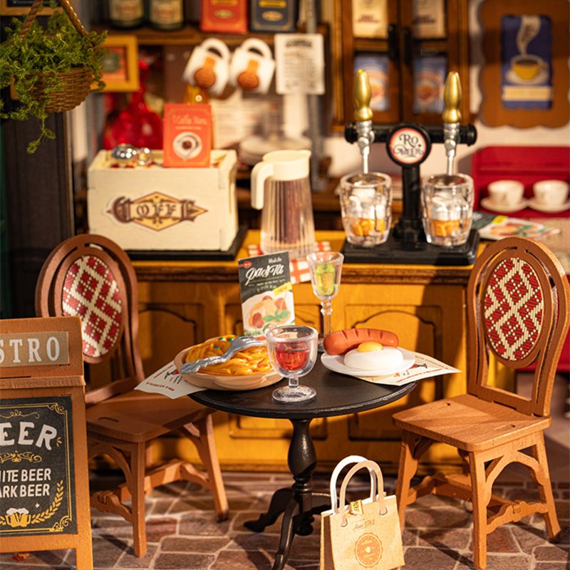 Rolife Tipsy Restaurant Bausatz mit 297 Teilen aus Holz, Papier und Kunststoff