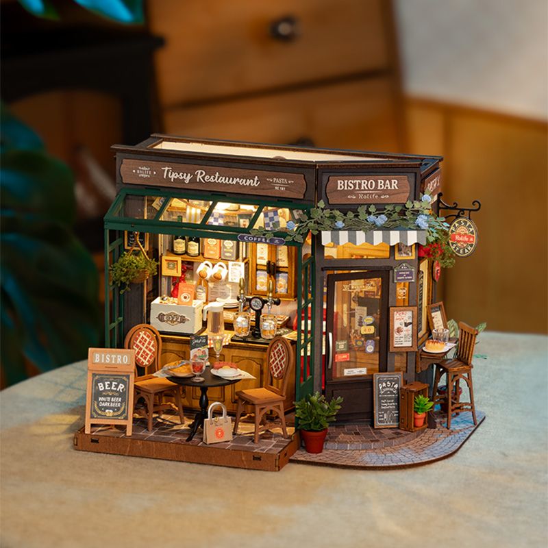 Miniaturhaus für Erwachsene: Rolife Tipsy Restaurant mit Sitzplatz und Bar